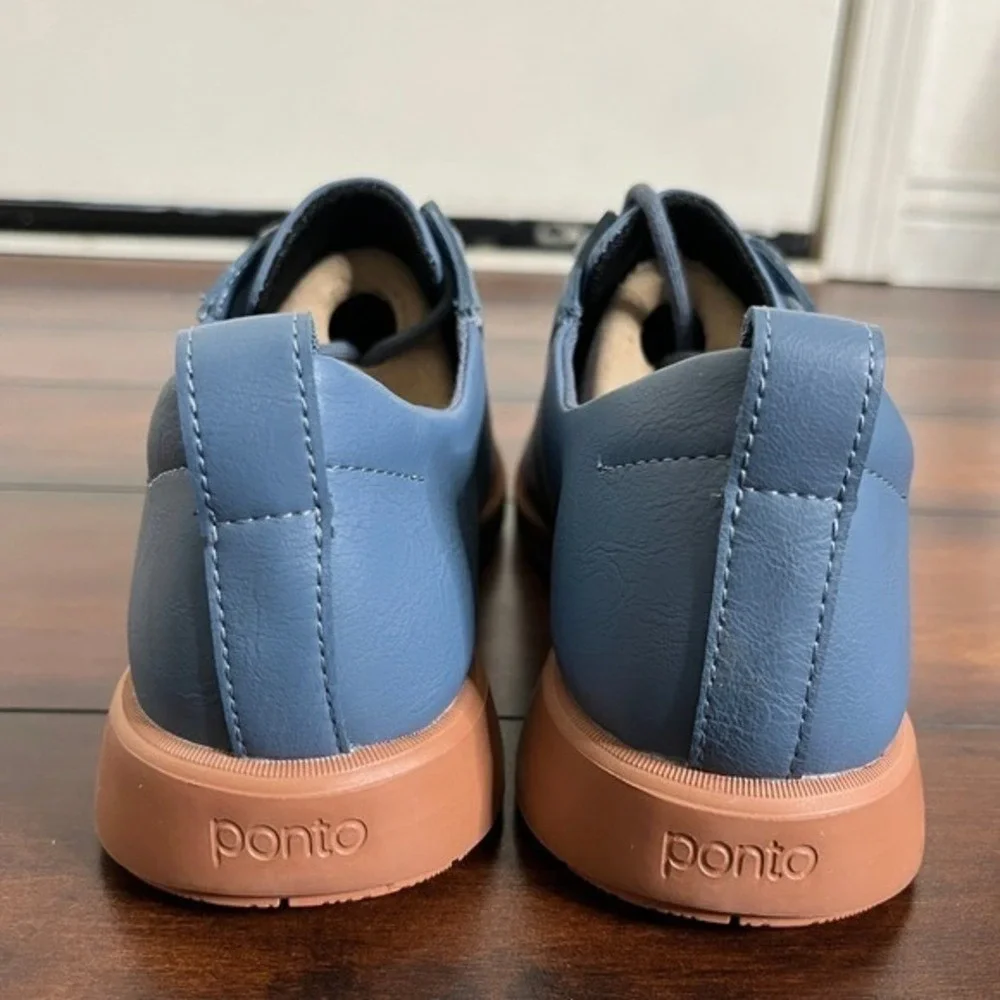 Ponto Women's The Pacific Leather Sneakers Water Repellent  Blue size‎ 7 New